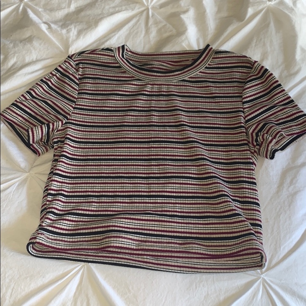 *RARE* Brandy Melville Striped Mockneck Crop Top